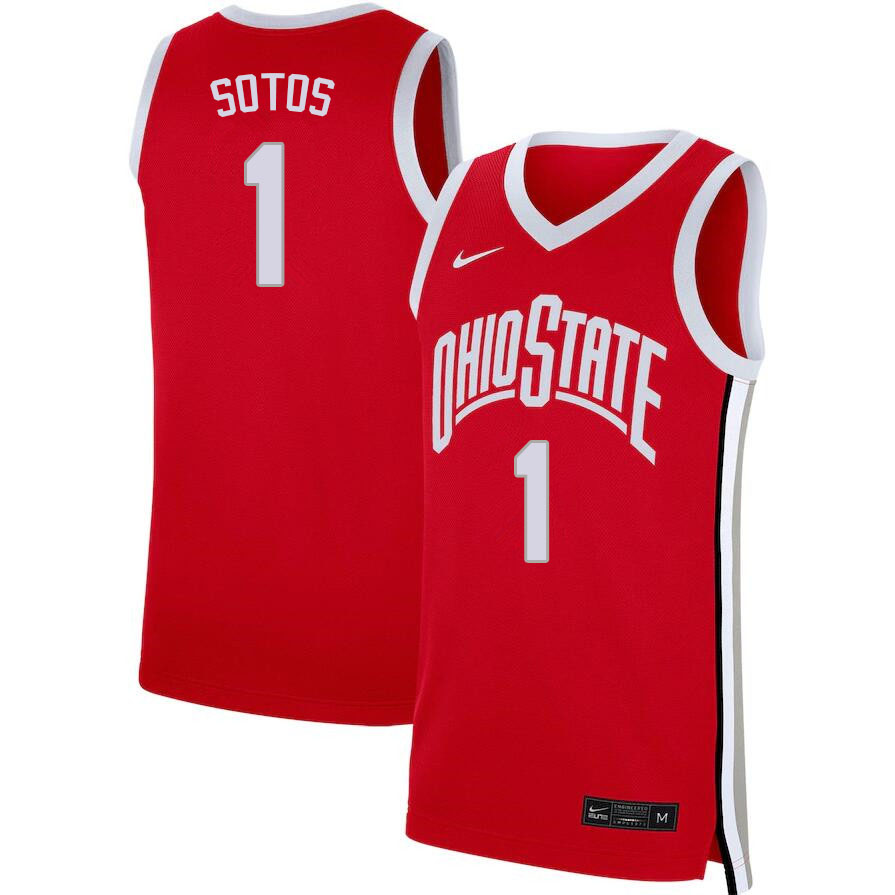 Men #1 Jimmy Sotos Ohio State Buckeyes College Basketball Jerseys Sale-Scarlet